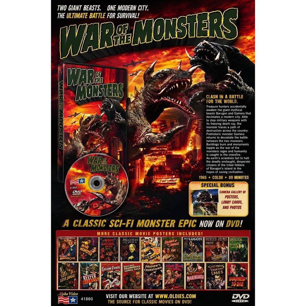 War of the Monsters (DVD, 1966) Booklet, Excellent Collectors Movies